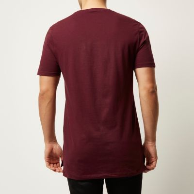 Dark red longline t-shirt